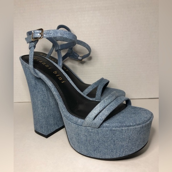 Gianni Bini Denim Blue Platform Sandals NWOT 8.5 - Picture 7 of 16
